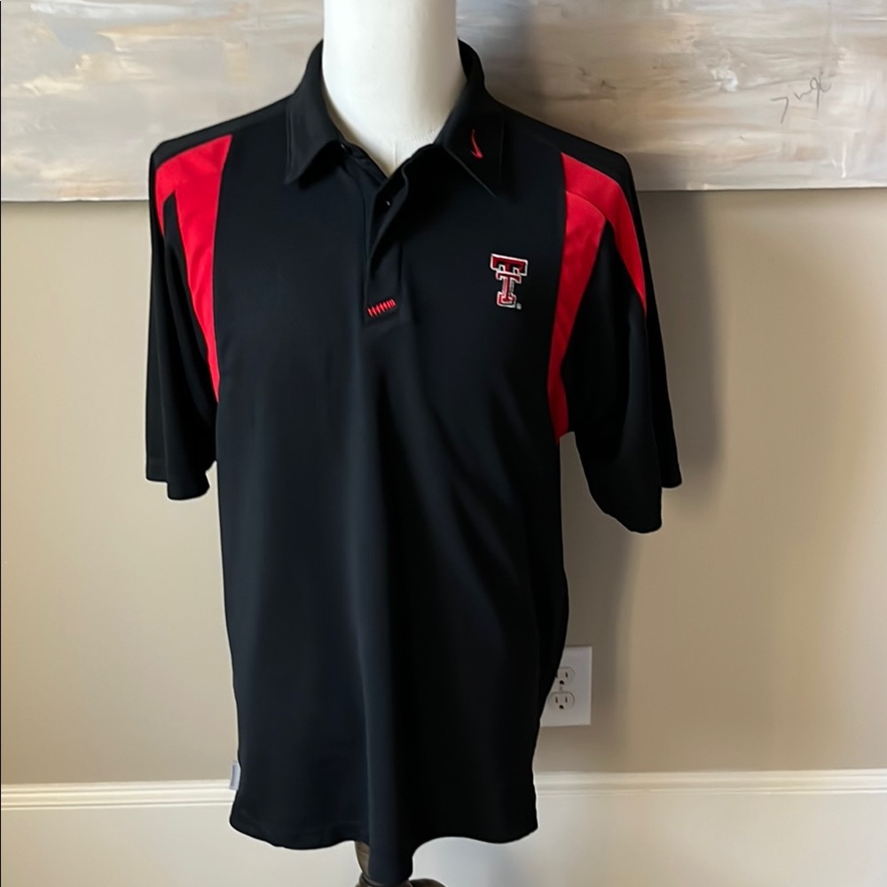 Texas Tech Nike, black and red logo polo shirt
